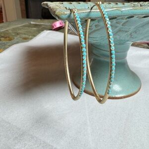 Designer-Inspired Turquoise Statement Hoops